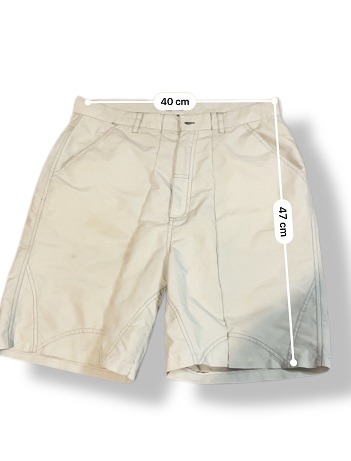 Rubynee VINTAGE Y2K EMBARGO RELAXED-FIT SHORTS IN BEIGE COTTON