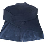 Vintage unisex black Olsen full zip mock neck sweater in L|L28 W18|SKU 6475