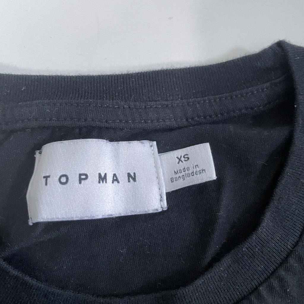 Vintage women plain black Topman short sleeve tees in XS|L26 W18|SKU 6478