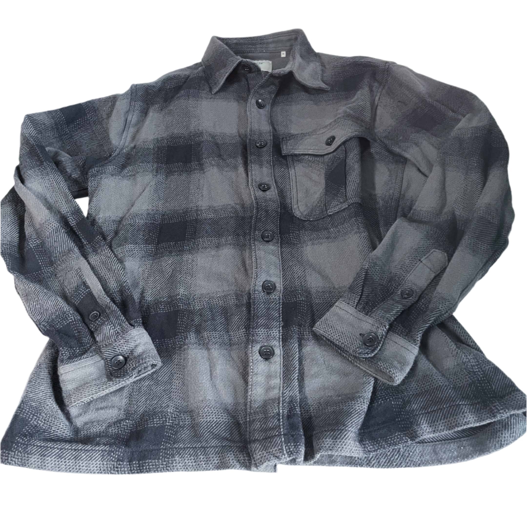 Vintage grey Firetrap Check Casual men thick Shirts in M|L28 W19|SKU 6480