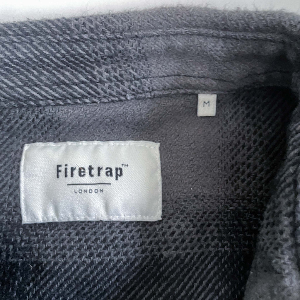 Vintage grey Firetrap Check Casual men thick Shirts in M|L28 W19|SKU 6480