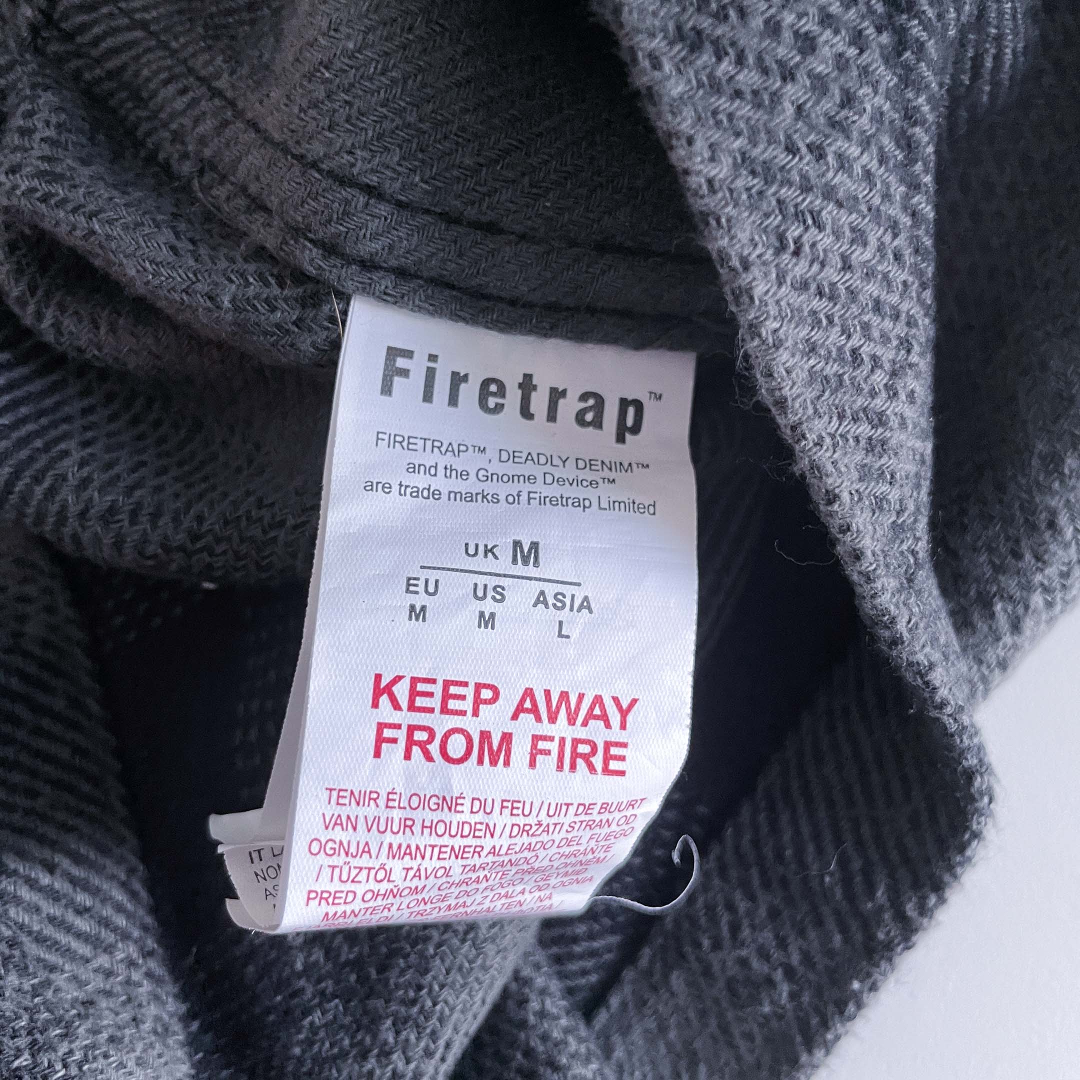 Vintage grey Firetrap Check Casual men thick Shirts in M|L28 W19|SKU 6480