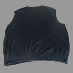 Vintage men Polo Ralph Lauren black sleeveless oversize 100% Pima cotton sweater in XL|L27 W22|SKU 6484