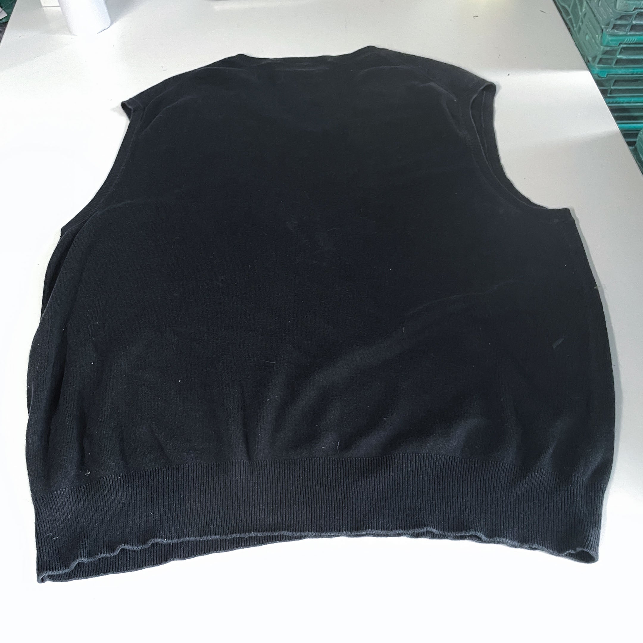 Vintage men Polo Ralph Lauren black sleeveless oversize 100% Pima cotton sweater in XL|L27 W22|SKU 6484