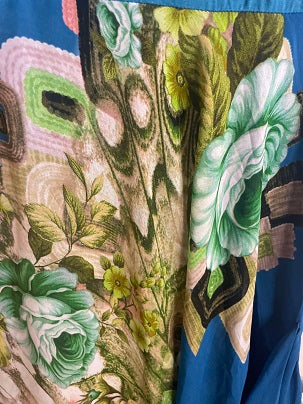 Rubynee Vintage y2k Soggo Paris floral womens blue summer Dress