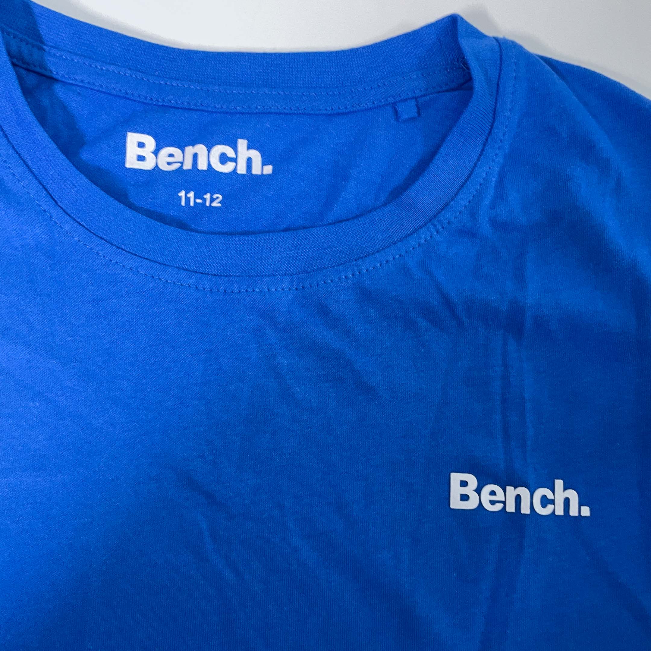 Vintage Kids 11-12yrs plain blue Bench tees in S|L25 W16|SKU 6487