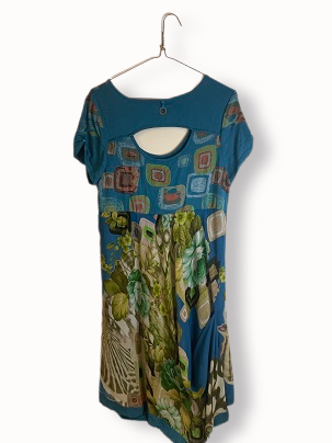 Rubynee Vintage y2k Soggo Paris floral womens blue summer Dress