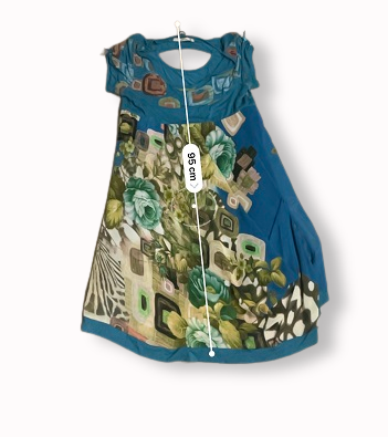 Rubynee Vintage y2k Soggo Paris floral womens blue summer Dress