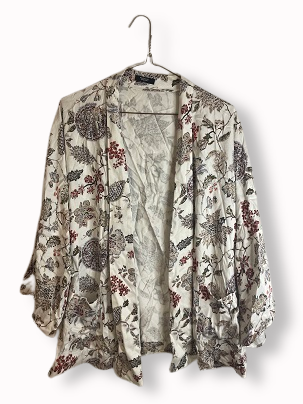Rubynee Vintage y2k Parfois floral patterned white silk shirt