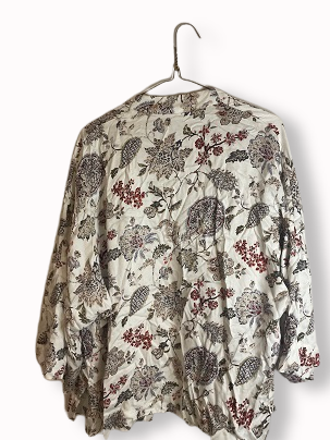 Rubynee Vintage y2k Parfois floral patterned white silk shirt