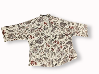 Rubynee Vintage y2k Parfois floral patterned white silk shirt