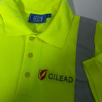 Mens Supertouch Gilean logo yellow & navy colourblock polo shirt in L|L29 W24|SKU 6490