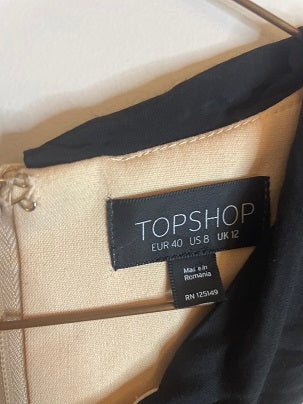 Rubynee Vintage y2k Topshop black butterfly neck cream dress