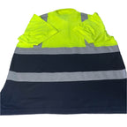 Mens Supertouch Gilean logo yellow & navy colourblock polo shirt in L|L29 W24|SKU 6490