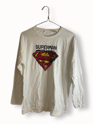 Rubynee Vintage y2k white superman t-shirts