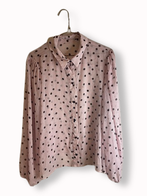 Rubynee Vintage y2k Pink spot long sleeve women shirt
