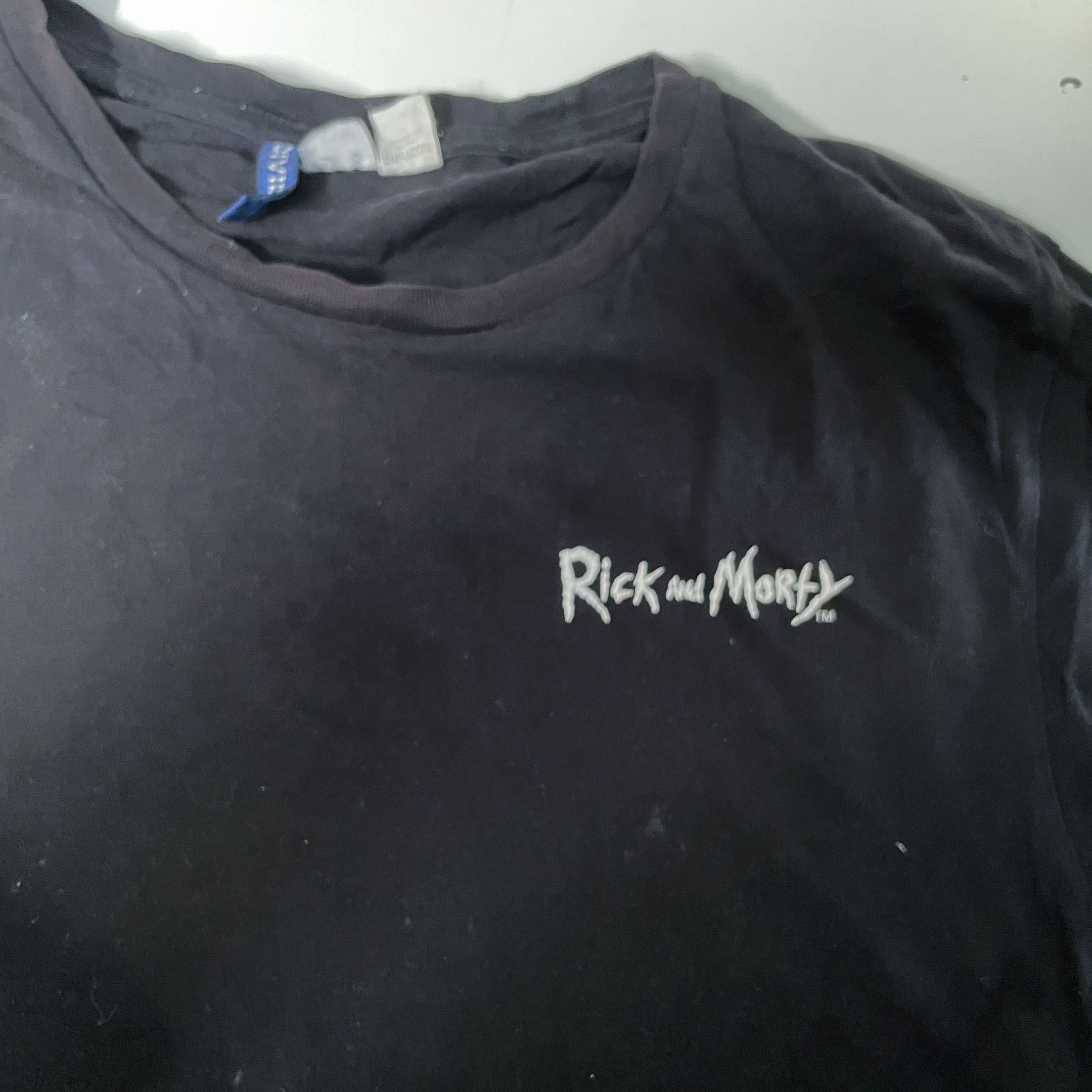 Vintage men Rick & Morty skull graphics black tees in L|L29 W19|SKU 6494