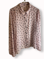 Rubynee Vintage y2k Pink spot long sleeve women shirt