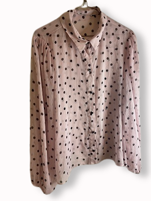 Rubynee Vintage y2k Pink spot long sleeve women shirt