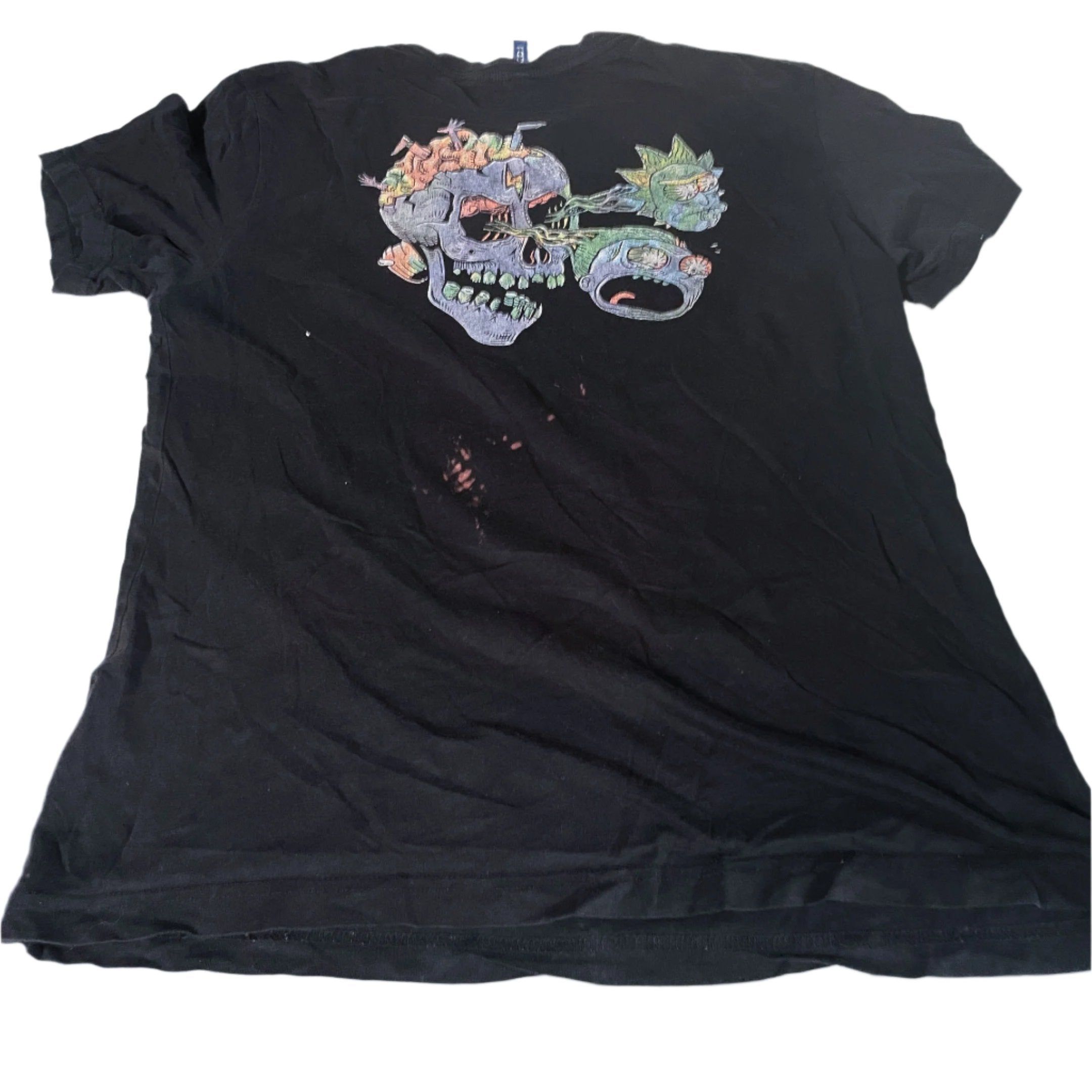 Vintage men Rick & Morty skull graphics black tees in L|L29 W19|SKU 6494