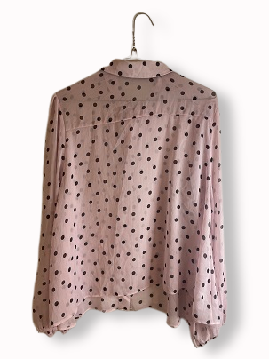Rubynee Vintage y2k Pink spot long sleeve women shirt