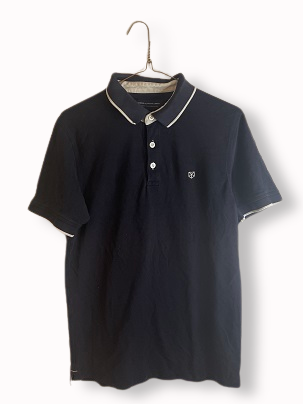Rubynee Vintage y2k Jack & Jones blue mens short sleeve polo shirts