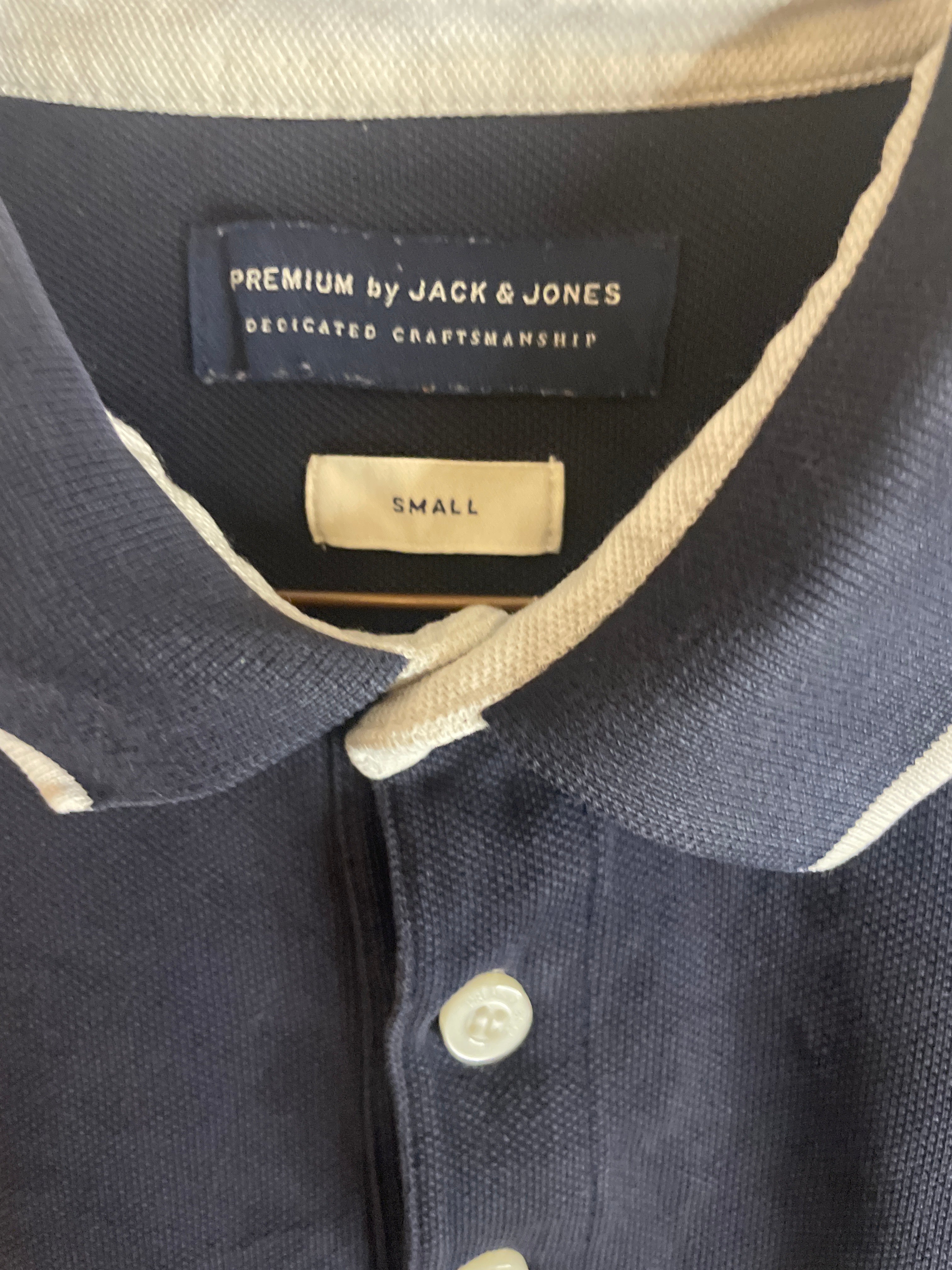 Rubynee Vintage y2k Jack & Jones blue mens short sleeve polo shirts