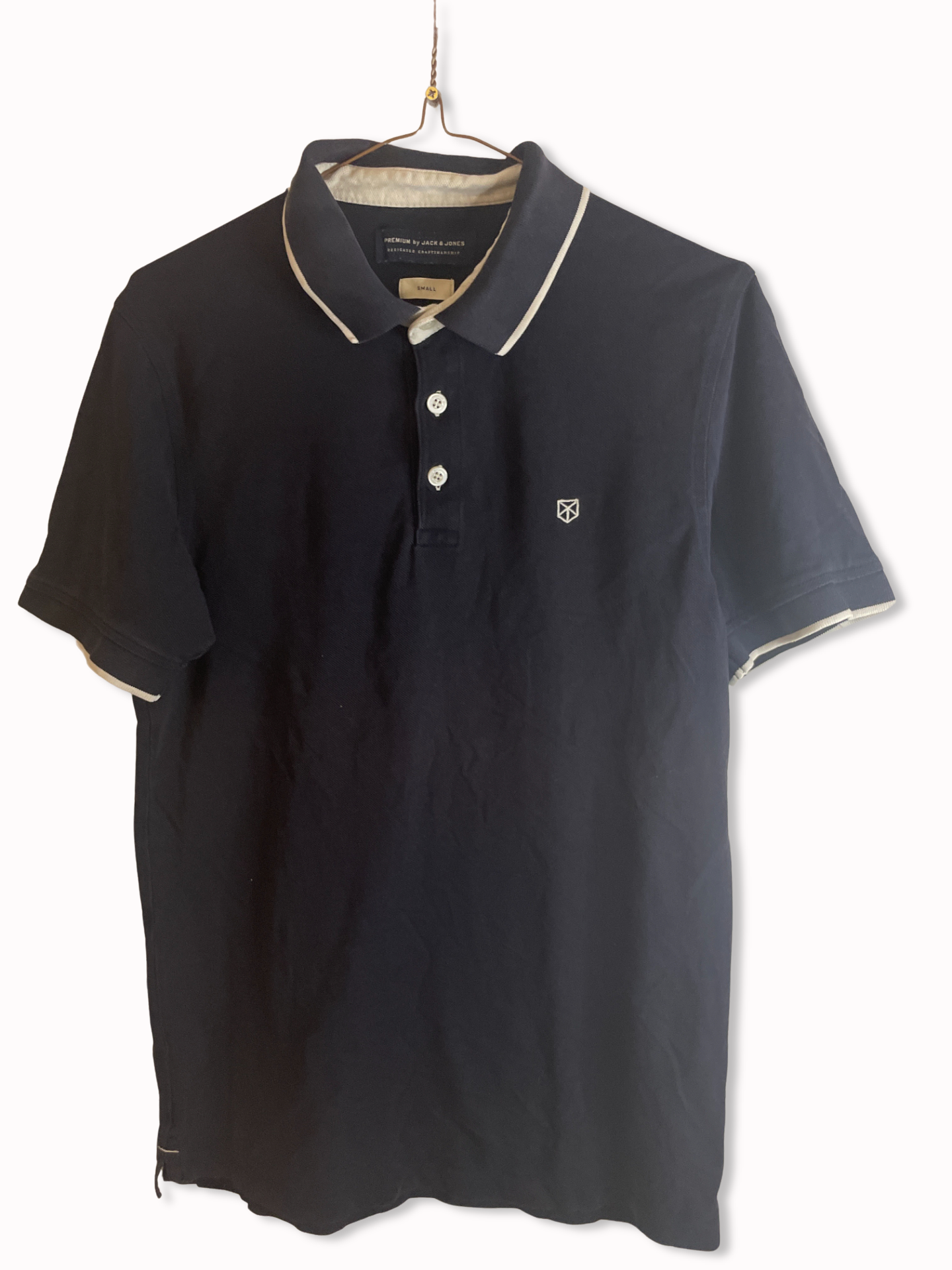 Rubynee Vintage y2k Jack & Jones blue mens short sleeve polo shirts