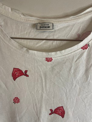 Rubynee Vintage y2k Pimkie white tshirts with small printed motifs
