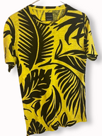 Rubynee Vintage y2k Zara Man yellow and black leaf pattern t-shirt