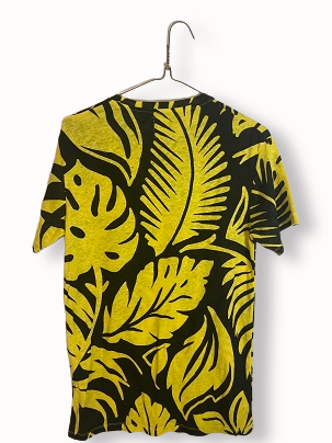 Rubynee Vintage y2k Zara Man yellow and black leaf pattern t-shirt