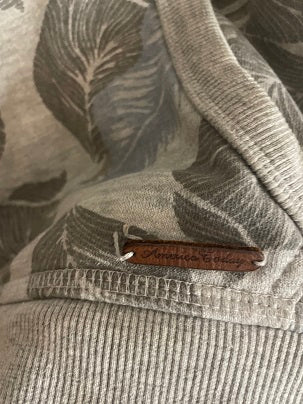 Rubynee Vintage y2k America today leaf print grey zip up hoodie