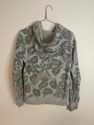 Rubynee Vintage y2k America today leaf print grey zip up hoodie