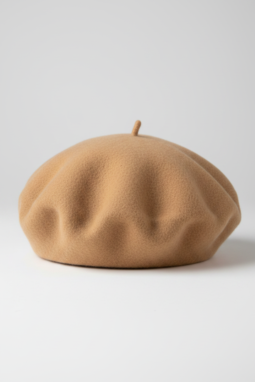 Vintage y2k Loevenich Wool beret in camel