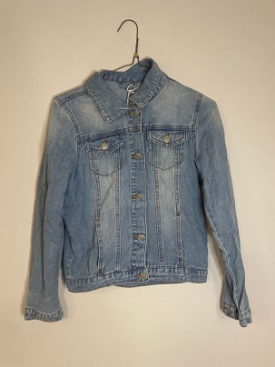 Rubynee Vintage y2k Denim jacket Bleach Washed Blue