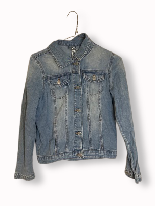 Rubynee Vintage y2k Denim jacket Bleach Washed Blue