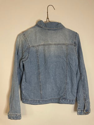 Rubynee Vintage y2k Denim jacket Bleach Washed Blue