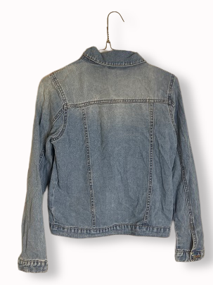 Rubynee Vintage y2k Denim jacket Bleach Washed Blue
