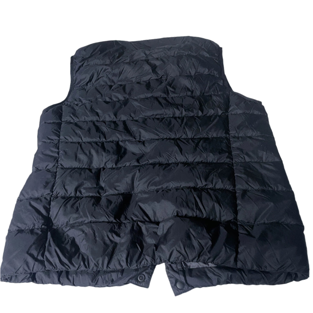Vintage women button down puffer padded navy sleeveless jacket in S|L25 W19|SKU 6502