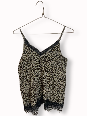 Rubynee Vintage y2k Women V-Neck Top with Lace Leopard Print black white beige