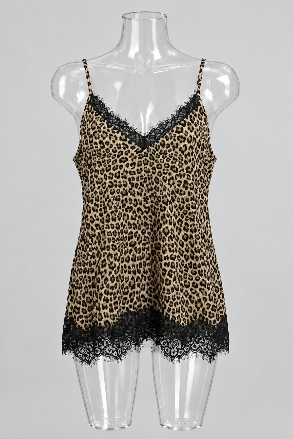 Vintage y2k Women V-Neck Top with Lace Leopard Print black white beige