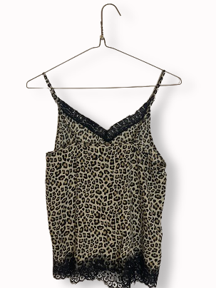 Rubynee Vintage y2k Women V-Neck Top with Lace Leopard Print black white beige