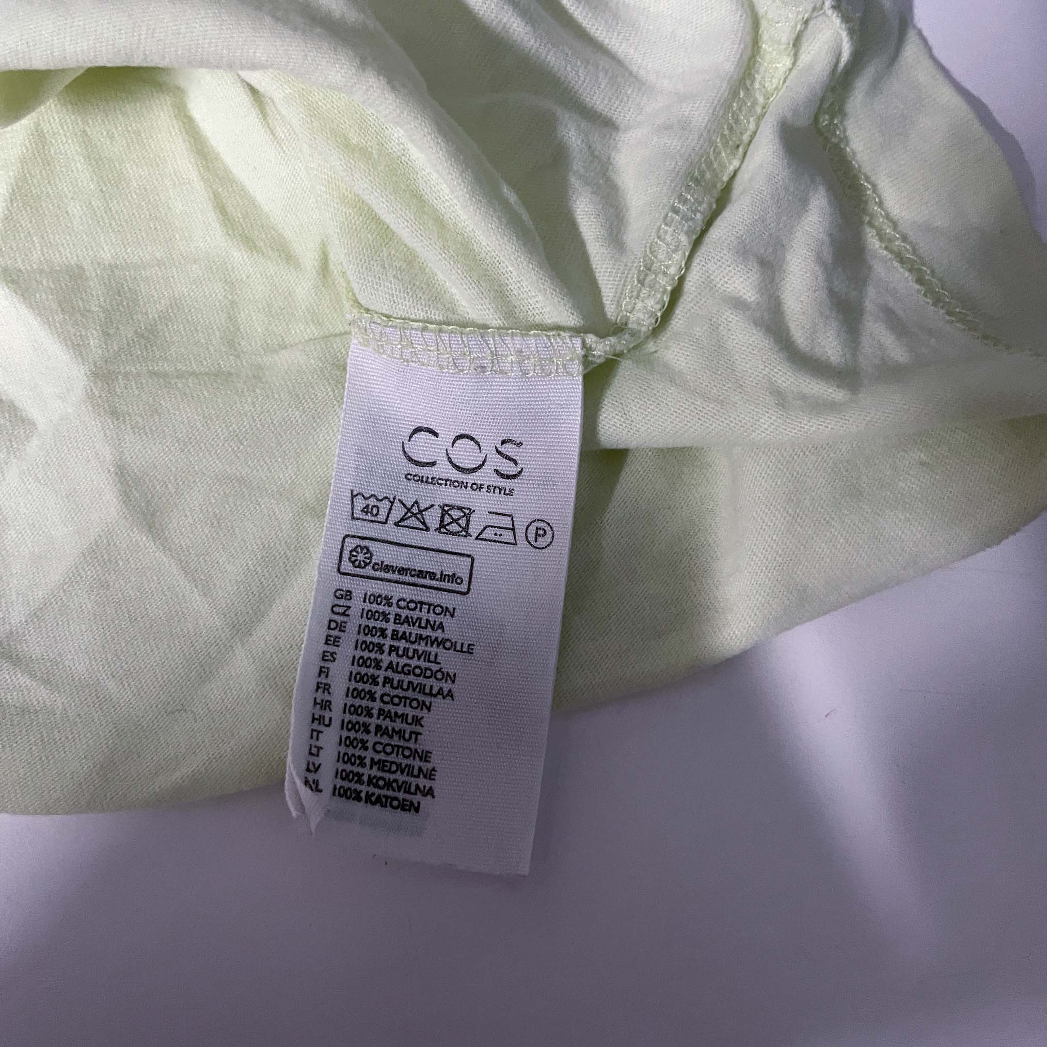 Mens Made in Bangladesh COS green long sleeve plain tees in M|L26 W20|SKU 6507