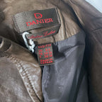 Vintage Y2K Danier brown genuine italian leather cropped biker jacket size 6/8|L24w15|SKU 6510