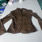 Vintage Y2K Danier brown genuine italian leather cropped biker jacket size 6/8|L24w15|SKU 6510