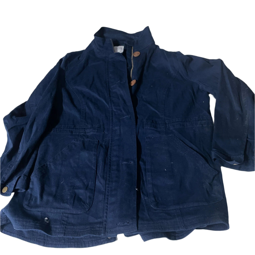 Mens Capsule outerwear navy button high neck jacket UK 14|L33 W20|SKU 6511