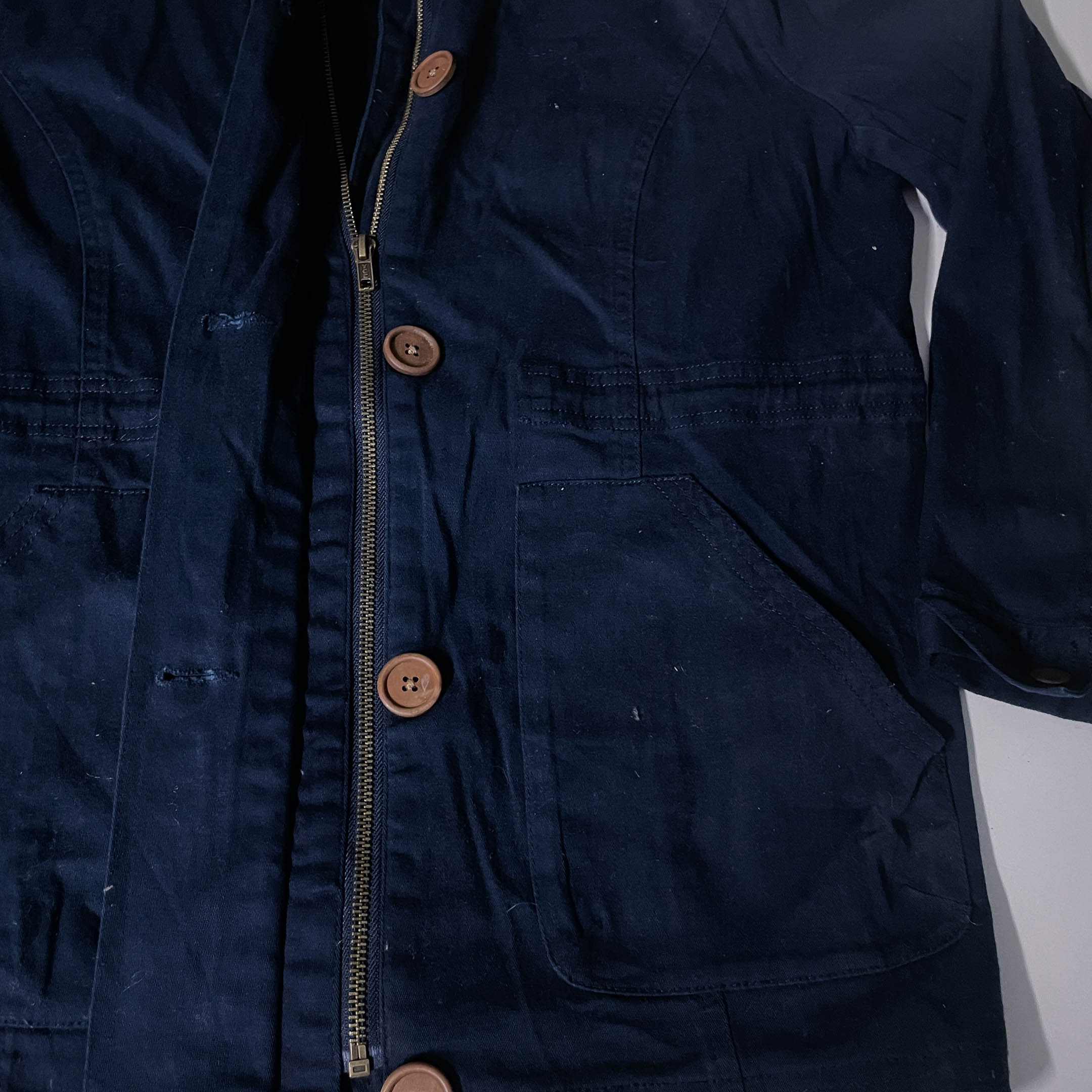 Mens Capsule outerwear navy button high neck jacket UK 14|L33 W20|SKU 6511