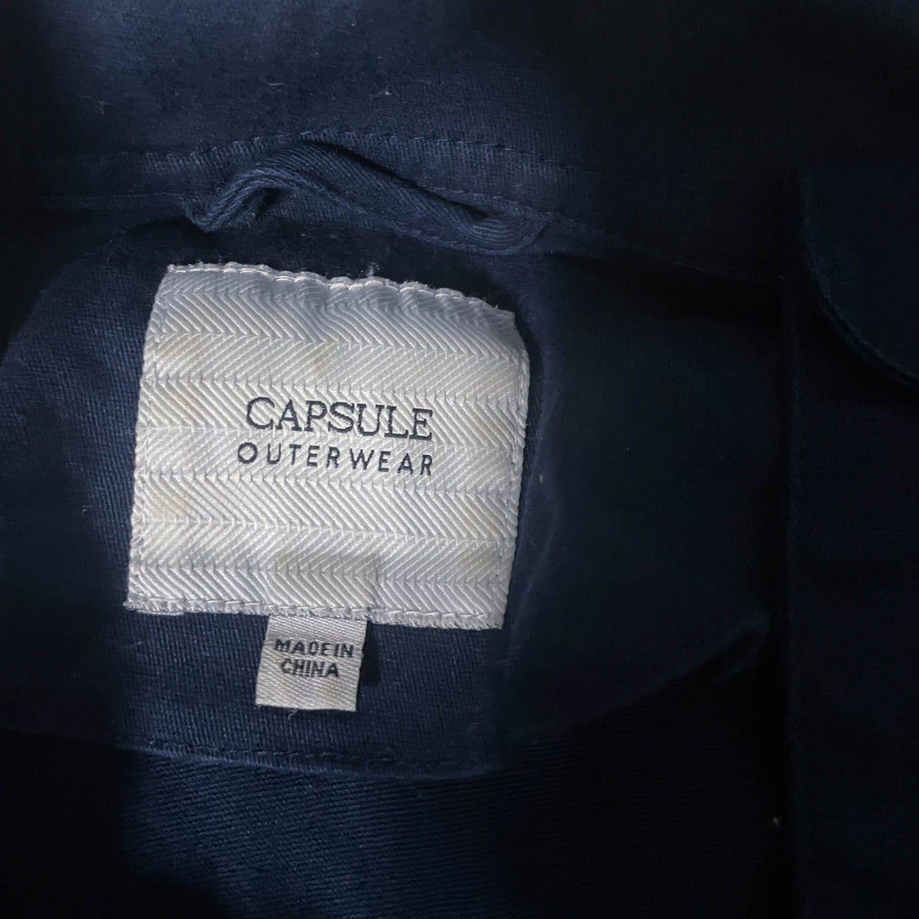 Mens Capsule outerwear navy button high neck jacket UK 14|L33 W20|SKU 6511