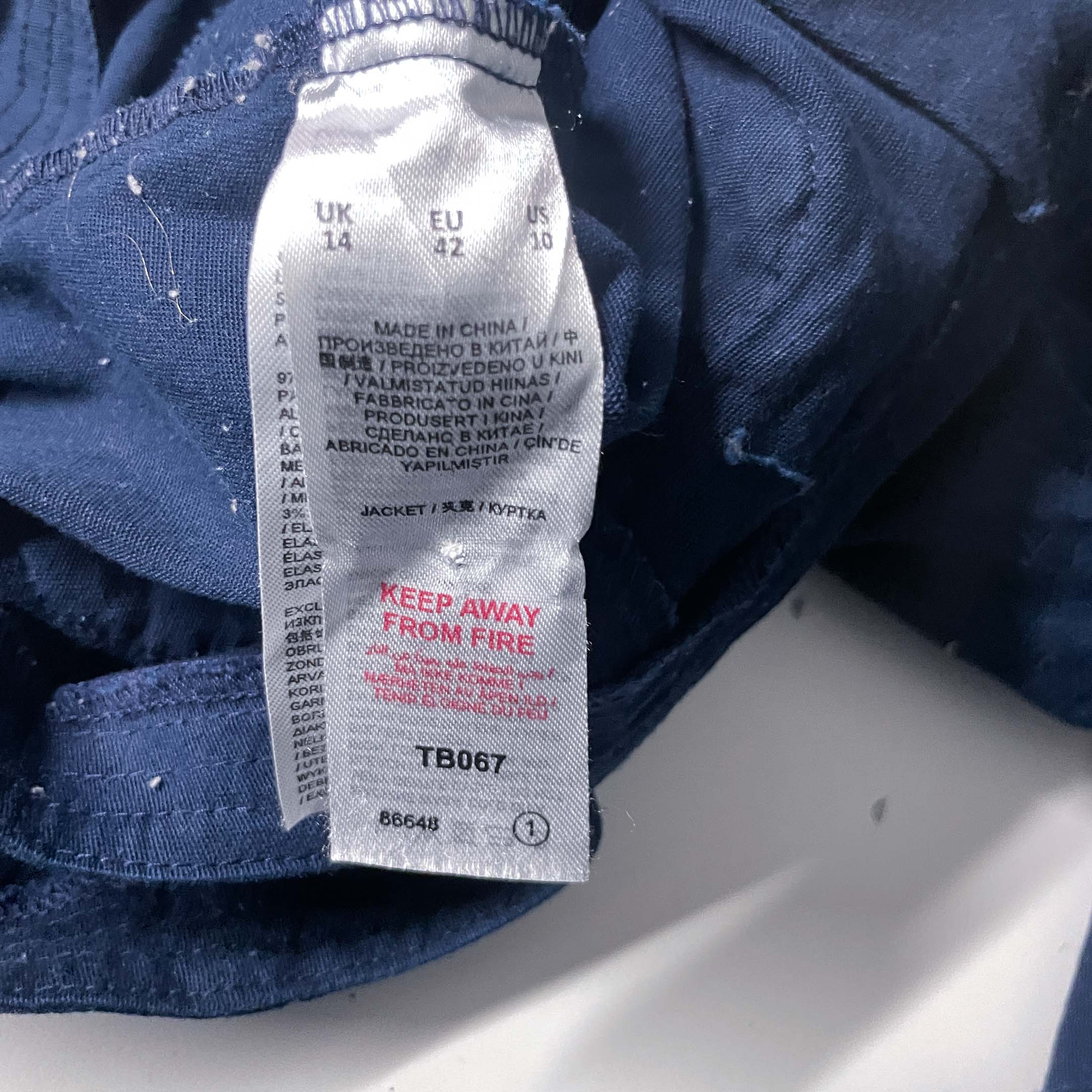 Mens Capsule outerwear navy button high neck jacket UK 14|L33 W20|SKU 6511