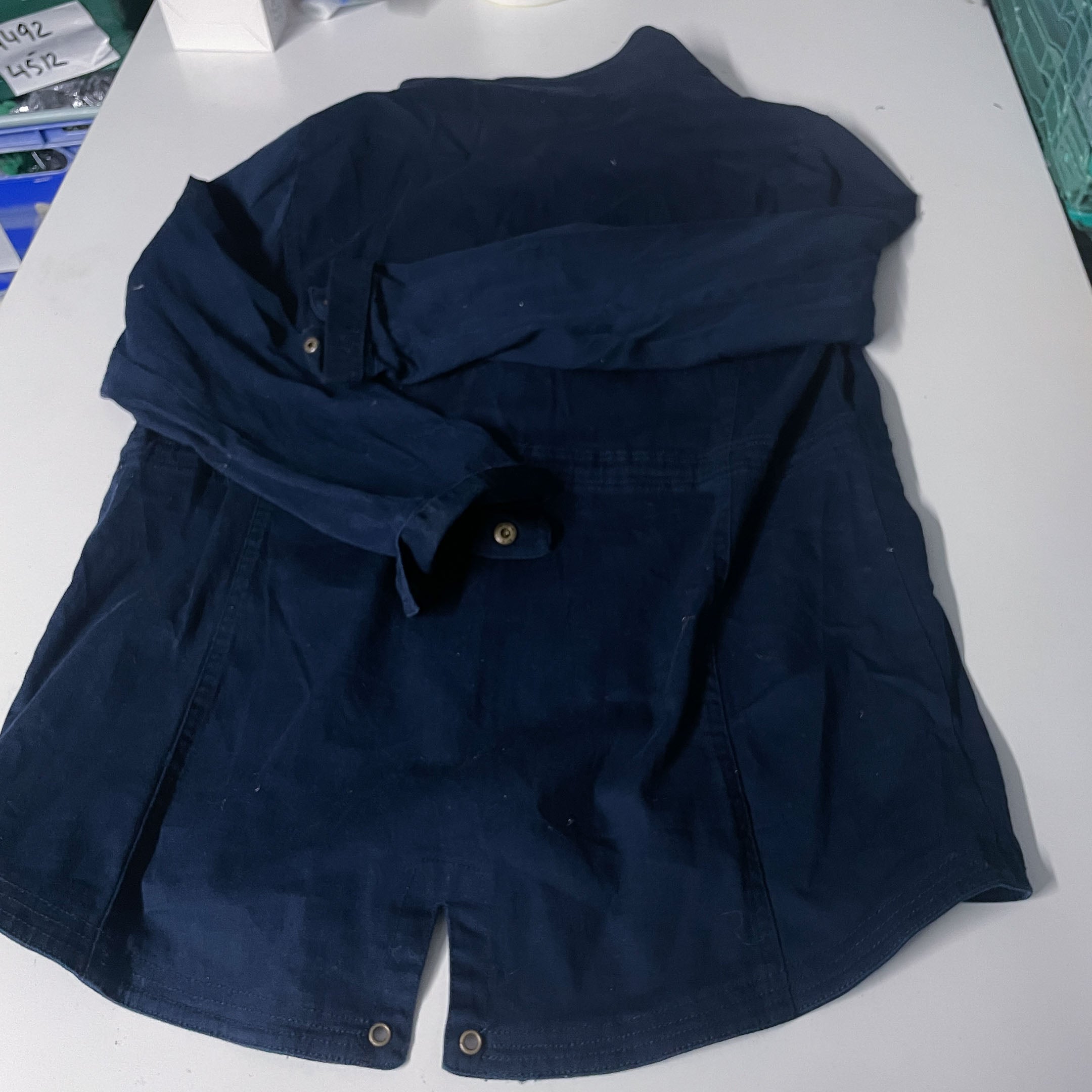 Mens Capsule outerwear navy button high neck jacket UK 14|L33 W20|SKU 6511